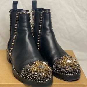 Christian louboutin studded booties size 38.5